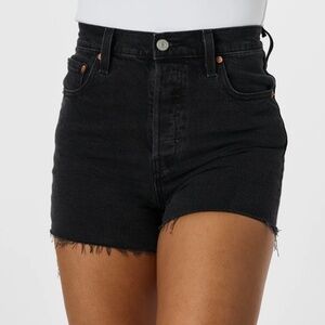 Levis Ribcage Cutoff Shorts in Black